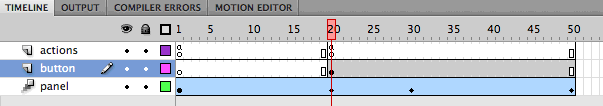 Timeline shown in Flash 